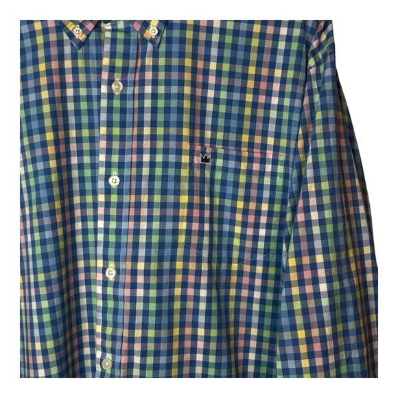 Crown & Ivy Classic Fit Plaid Long Sleeve Button Down Shirt Pastels Men's XXL - Picture 3 of 10